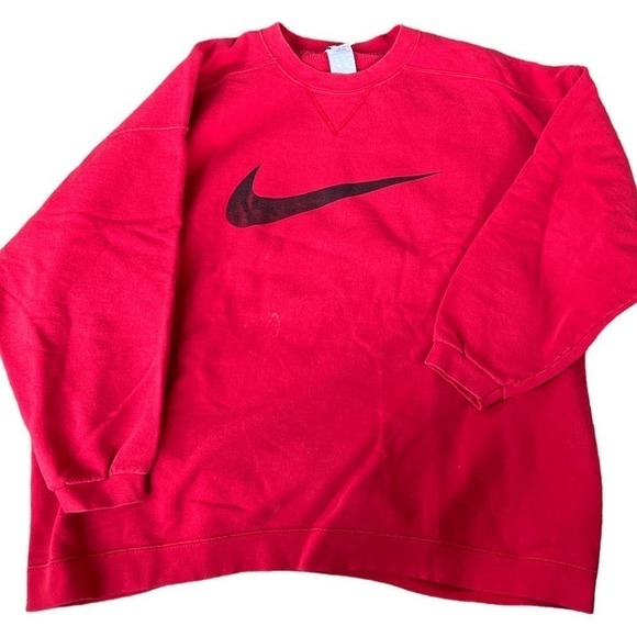 Nike 90’s white tag red large swoosh sweatshirt L - Picture 1 of 5